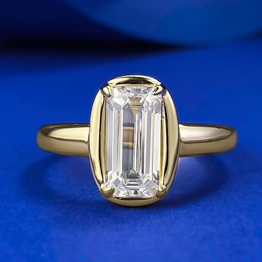 Gilded step-cut ring