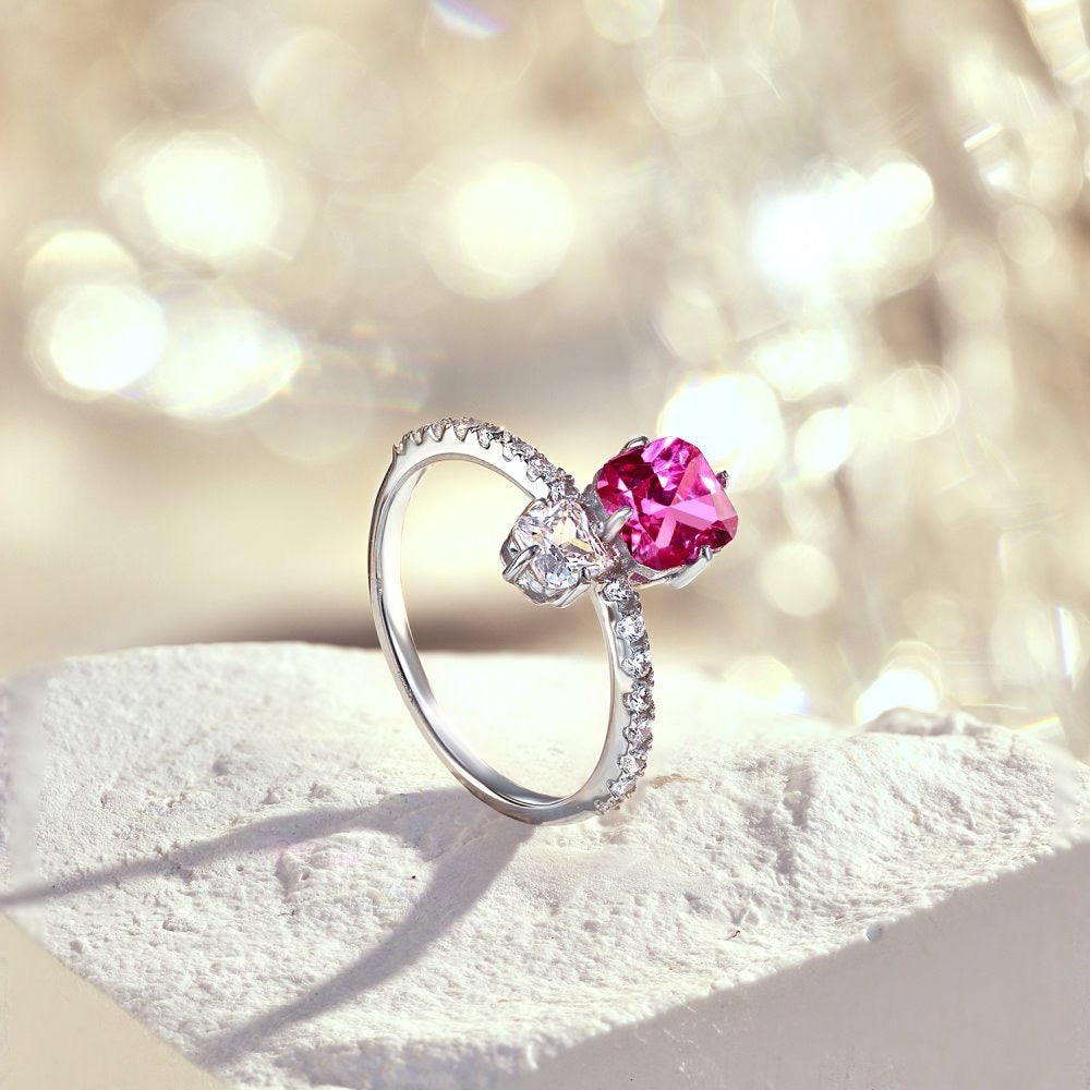 Sweet duet ring pink