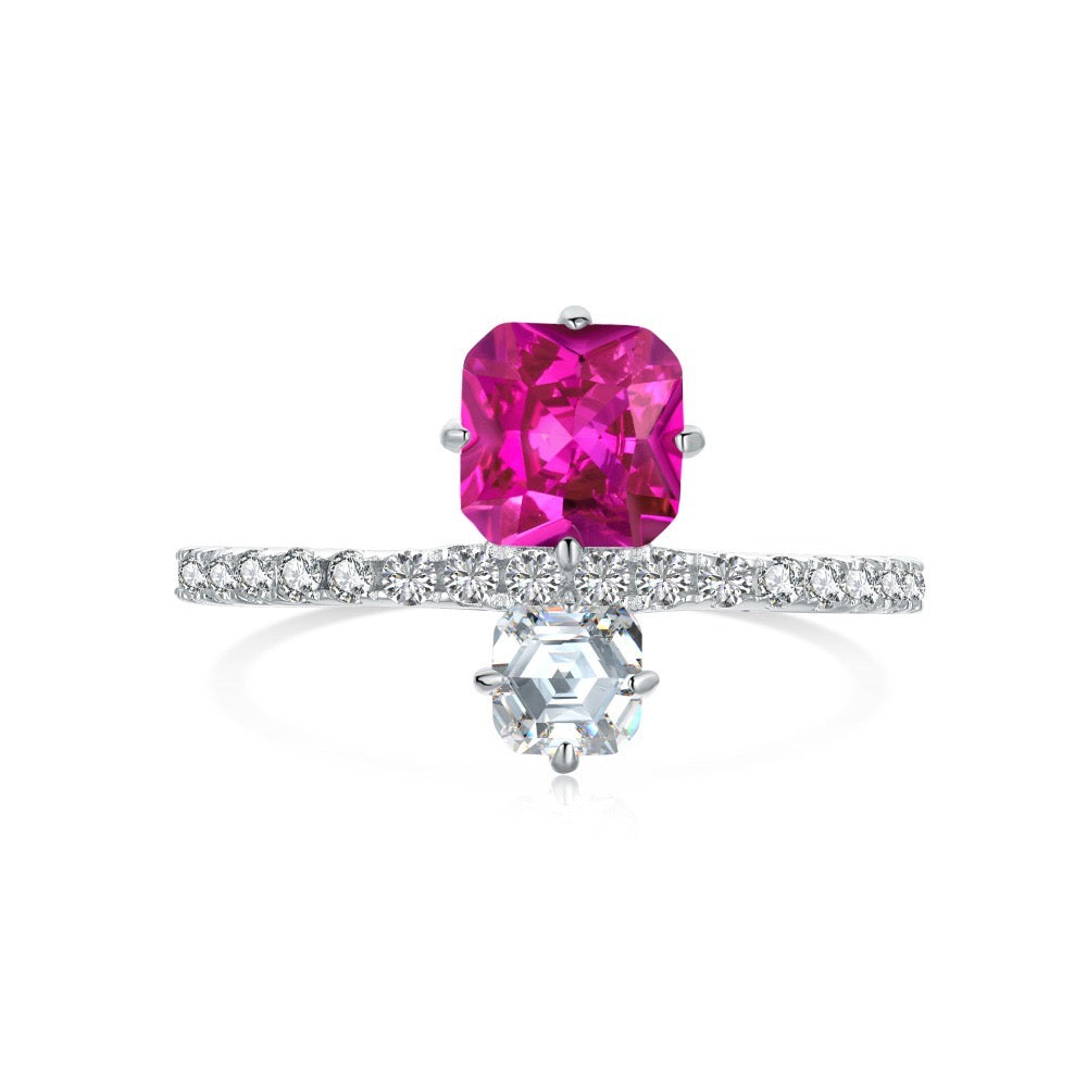 Sweet duet ring pink