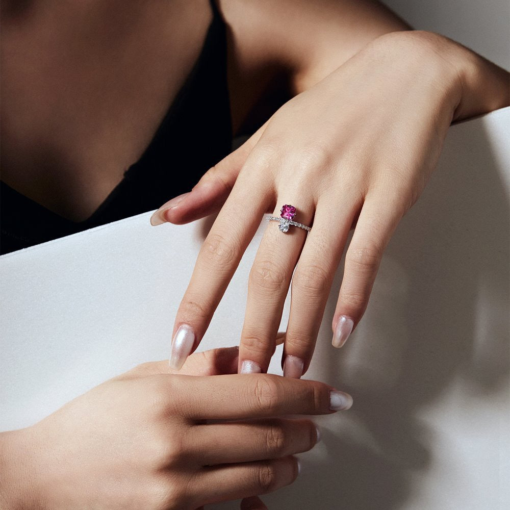 Sweet duet ring pink