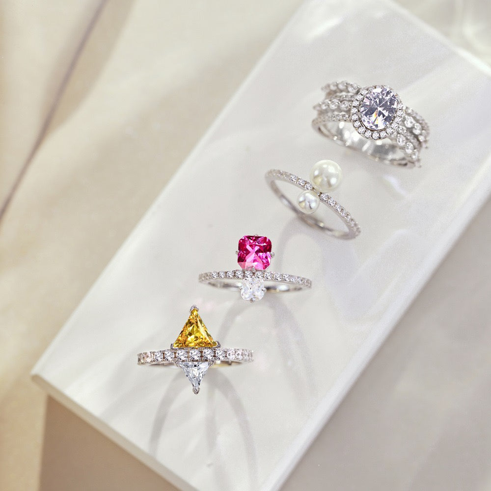 Sweet duet ring pink