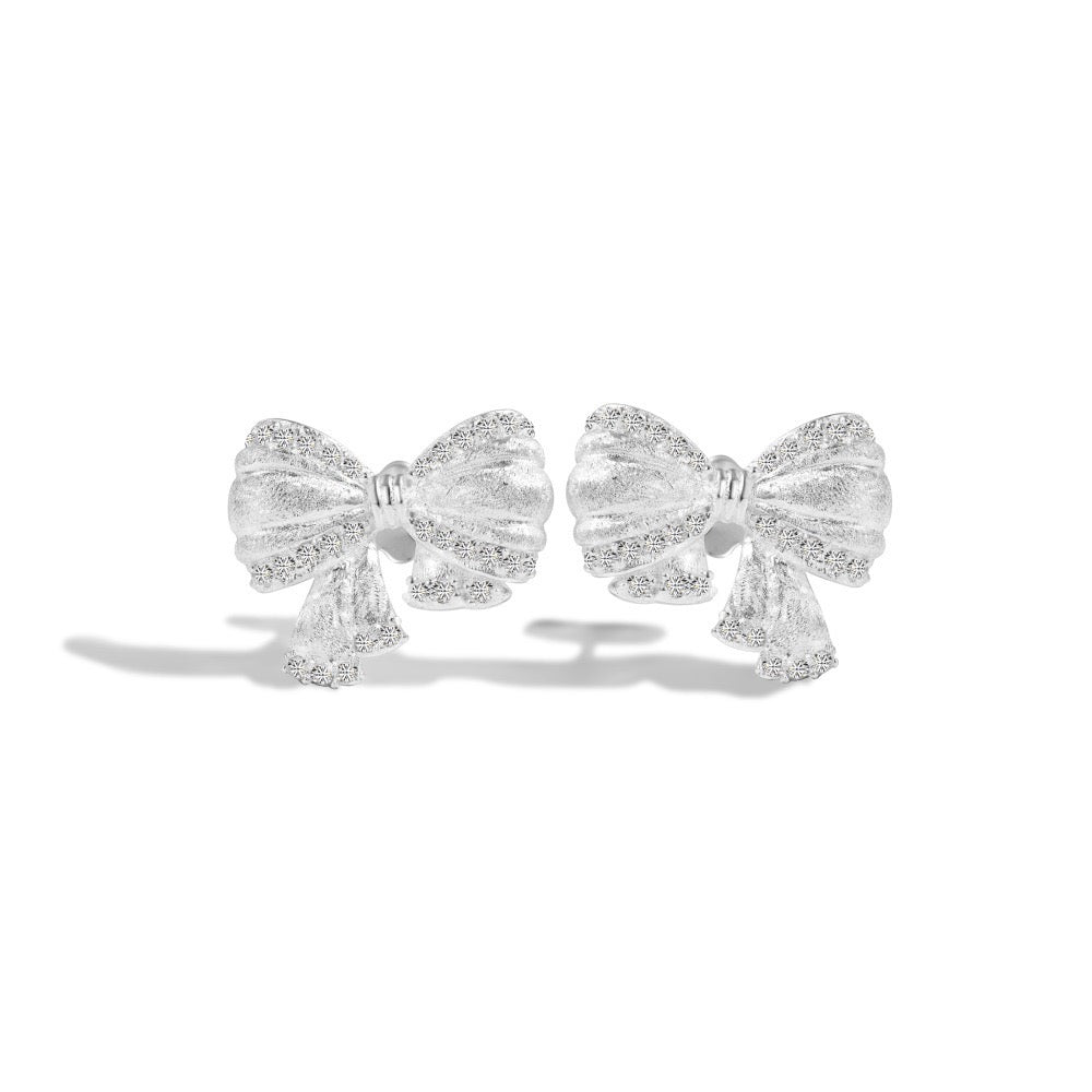 Silver Bow Earrings