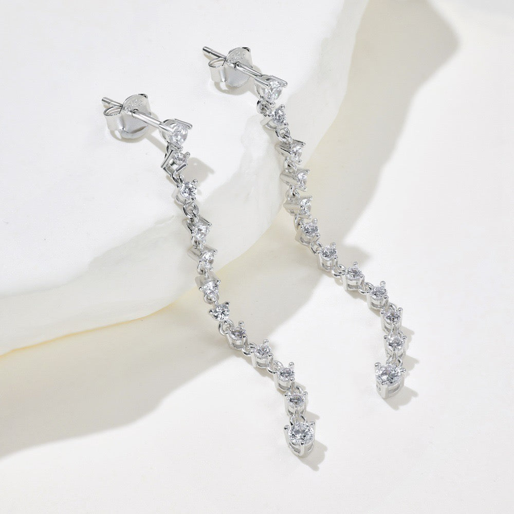 Cascade diamond drip earrings