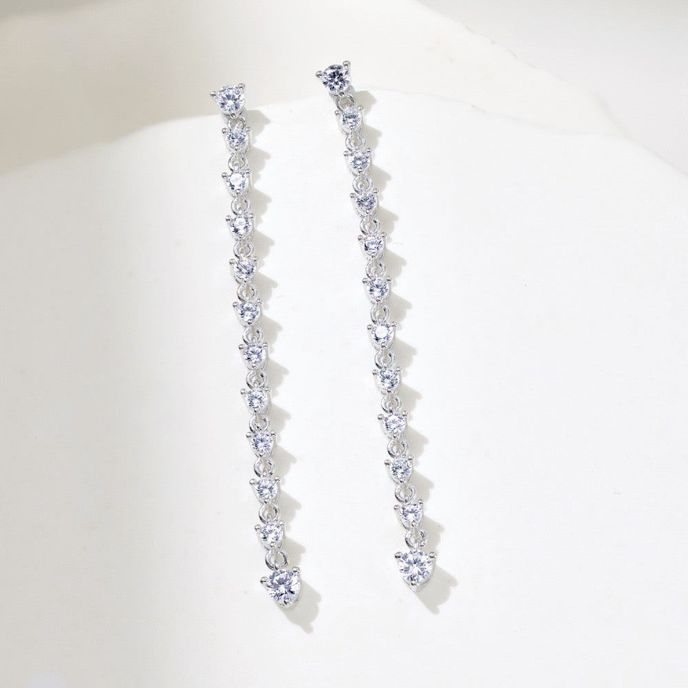 Cascade diamond drip earrings