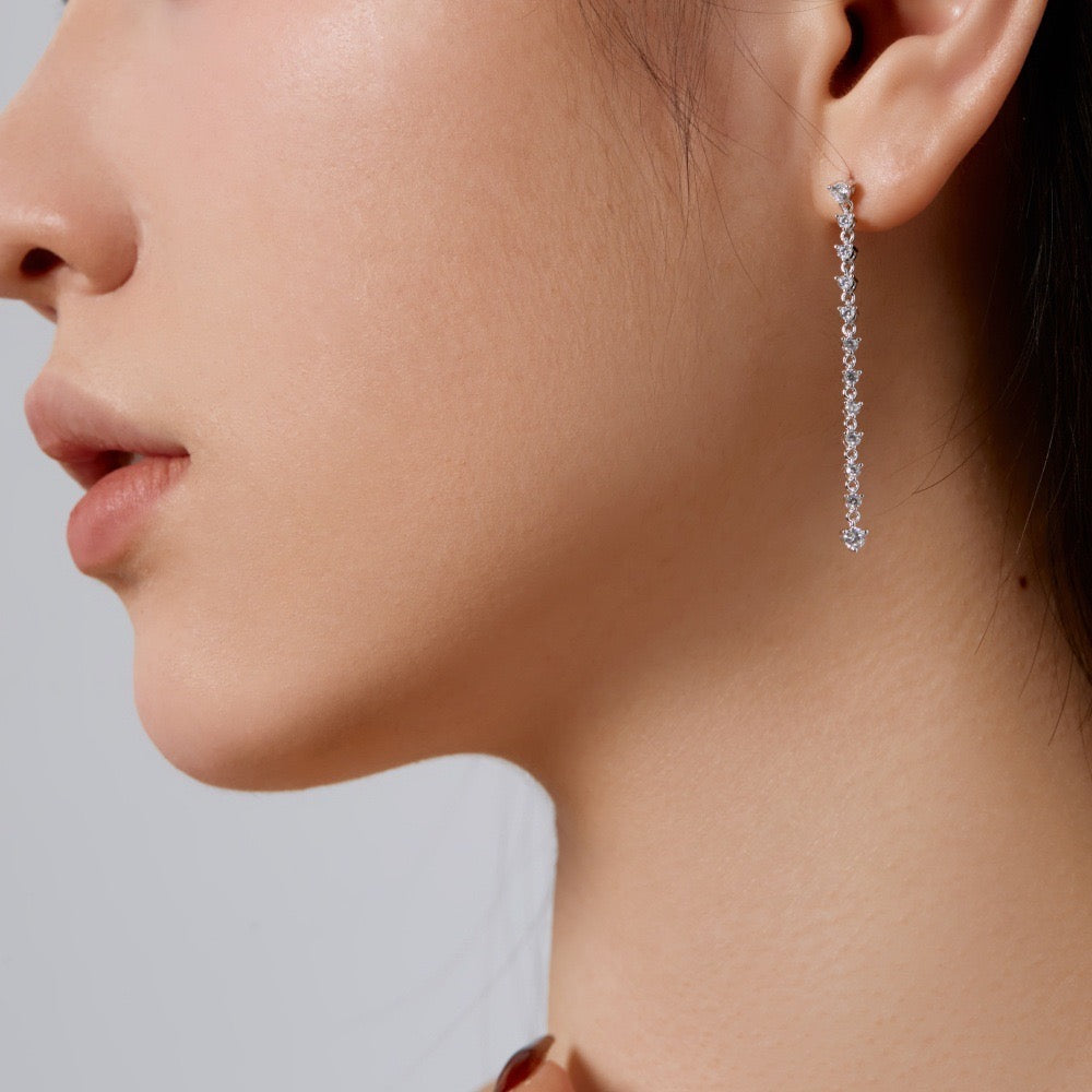 Cascade diamond drip earrings